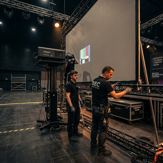 Presentación corporativa con proyector de alta luminosidad en Bilbao