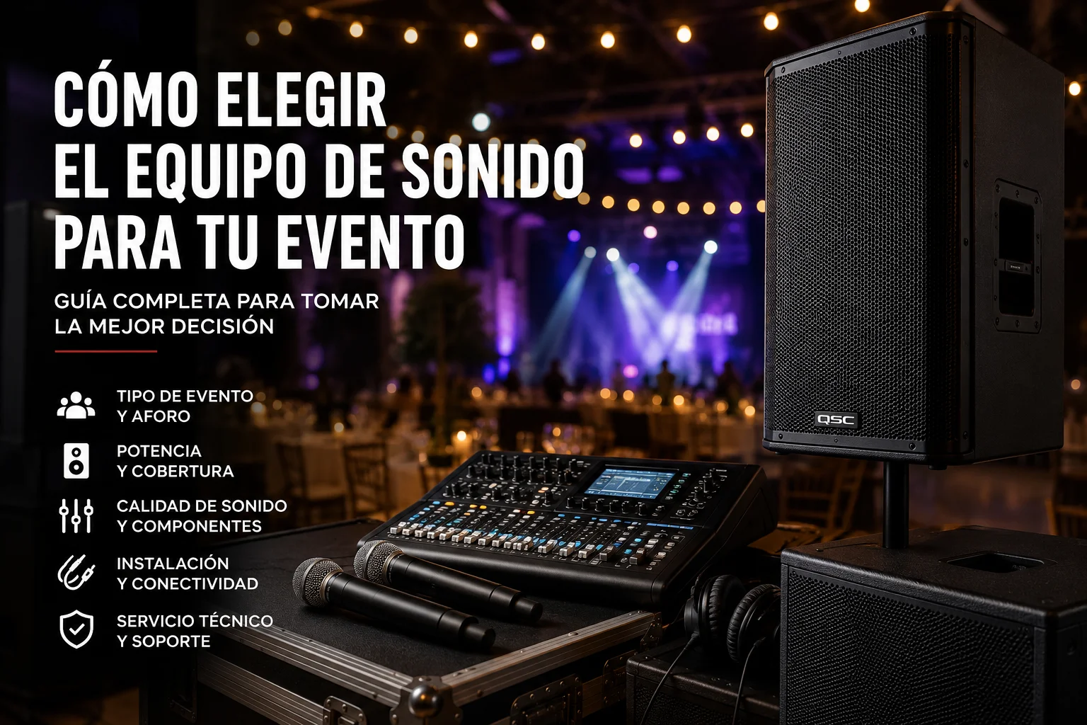 Como elegir el equipo de sonido para tu evento: Guia completa